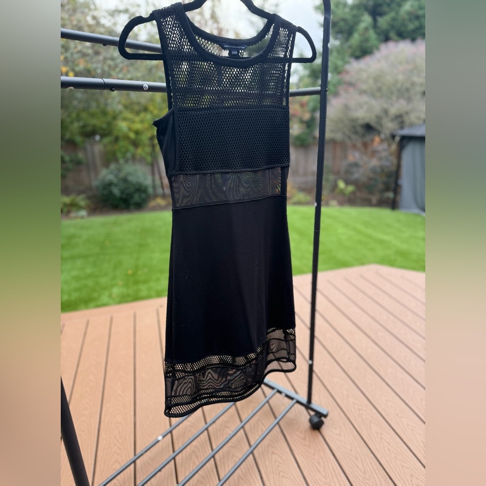 French Connection Black Mesh Dress - NWOT